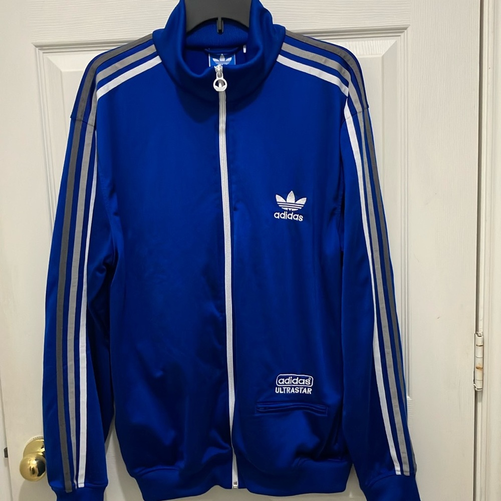 Adidas Ultrastar Track Jacket warmup sweatsuit jogging exercise jump suit top